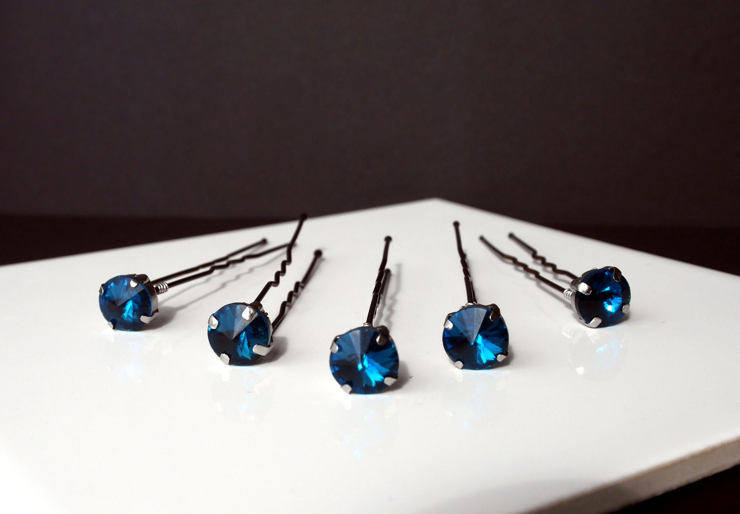 Beautiful Teal Ballet Hair Pins, dark Teal diamante hair pins, perfect for dancers, bridesmaids, flower girls or to add a touch of glam to prom hair.
