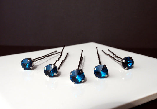 Beautiful Teal Ballet Hair Pins, dark Teal diamante hair pins, perfect for dancers, bridesmaids, flower girls or to add a touch of glam to prom hair.