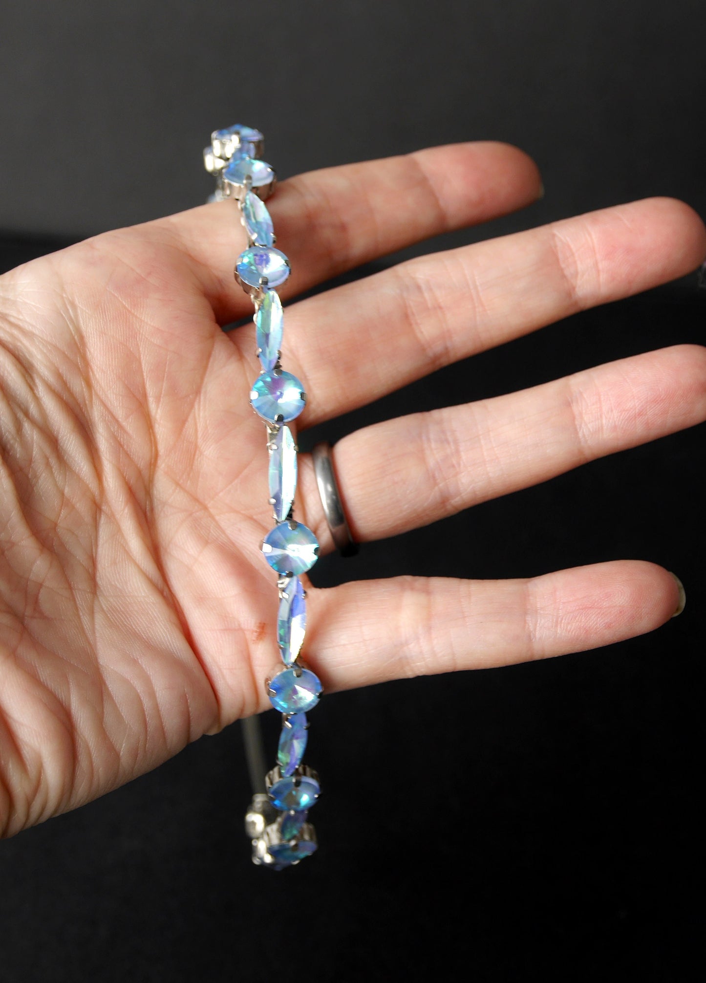 Light Blue Rhinestone Tiara Hair Accessory