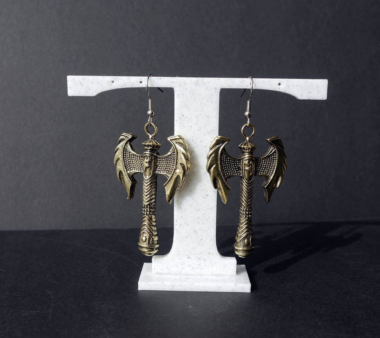 Ladies Teens Battle Axe Shaped Weapon Earrings