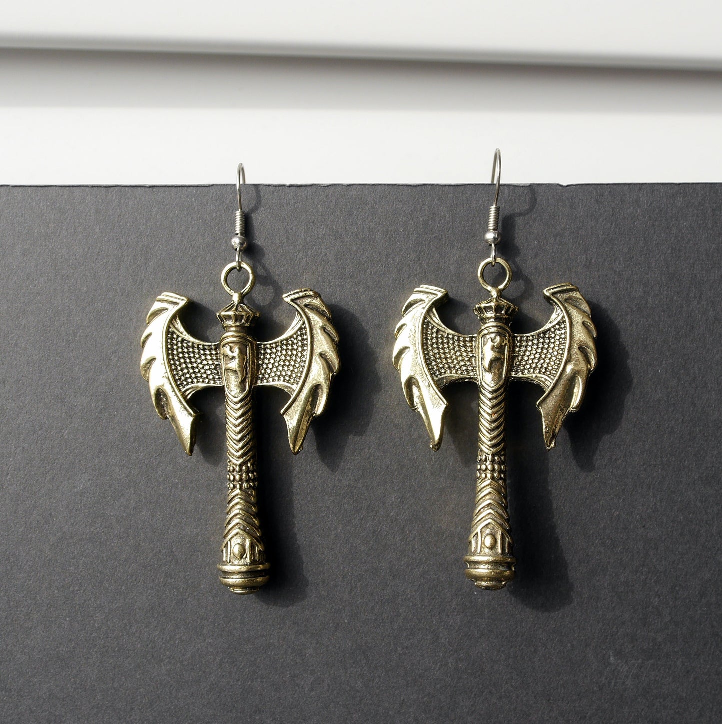 Ladies Teens Battle Axe Shaped Weapon Earrings