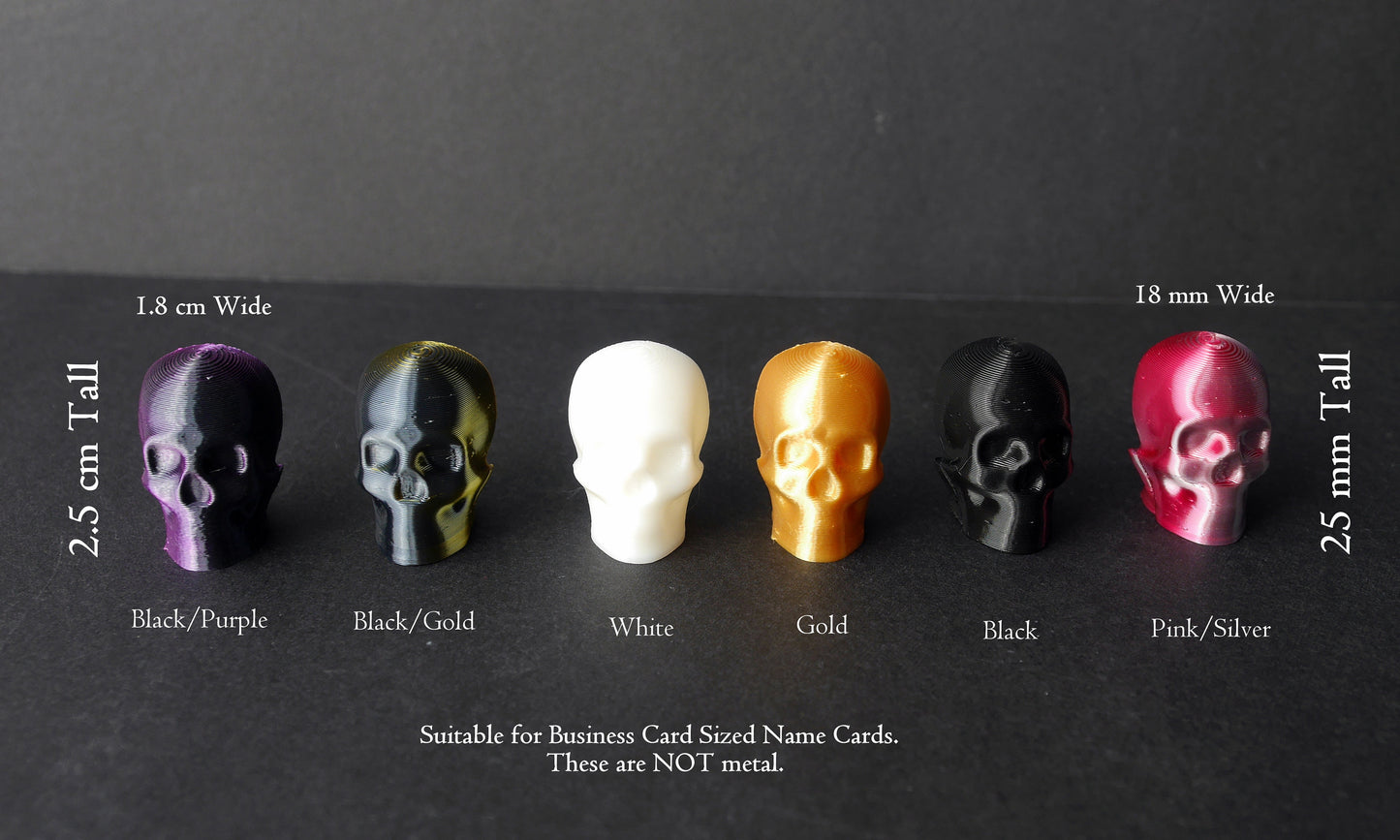 3D Gothic Black Skull Shaped Place Card Holders