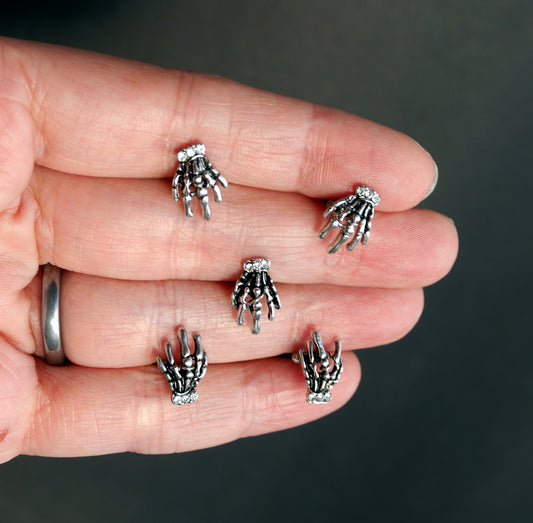 Beautiful Mini Skeletal Hand Hair Grips perfect for dancers, bridesmaids, flower girls or to add a touch of gothic glam to hair.