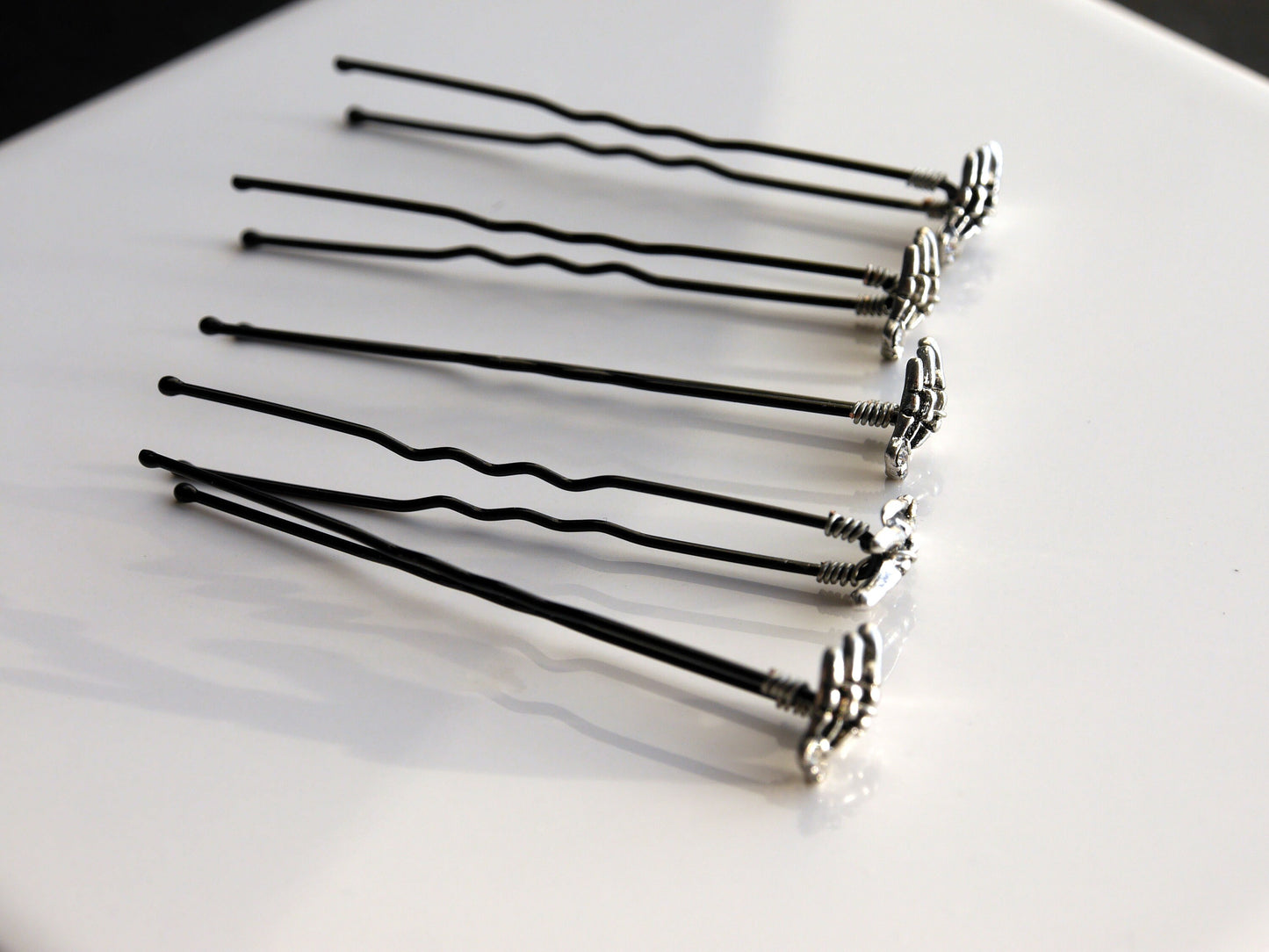 Mini Skeletal Skeleton Hand Shaped Hair Pins (Set of 5)