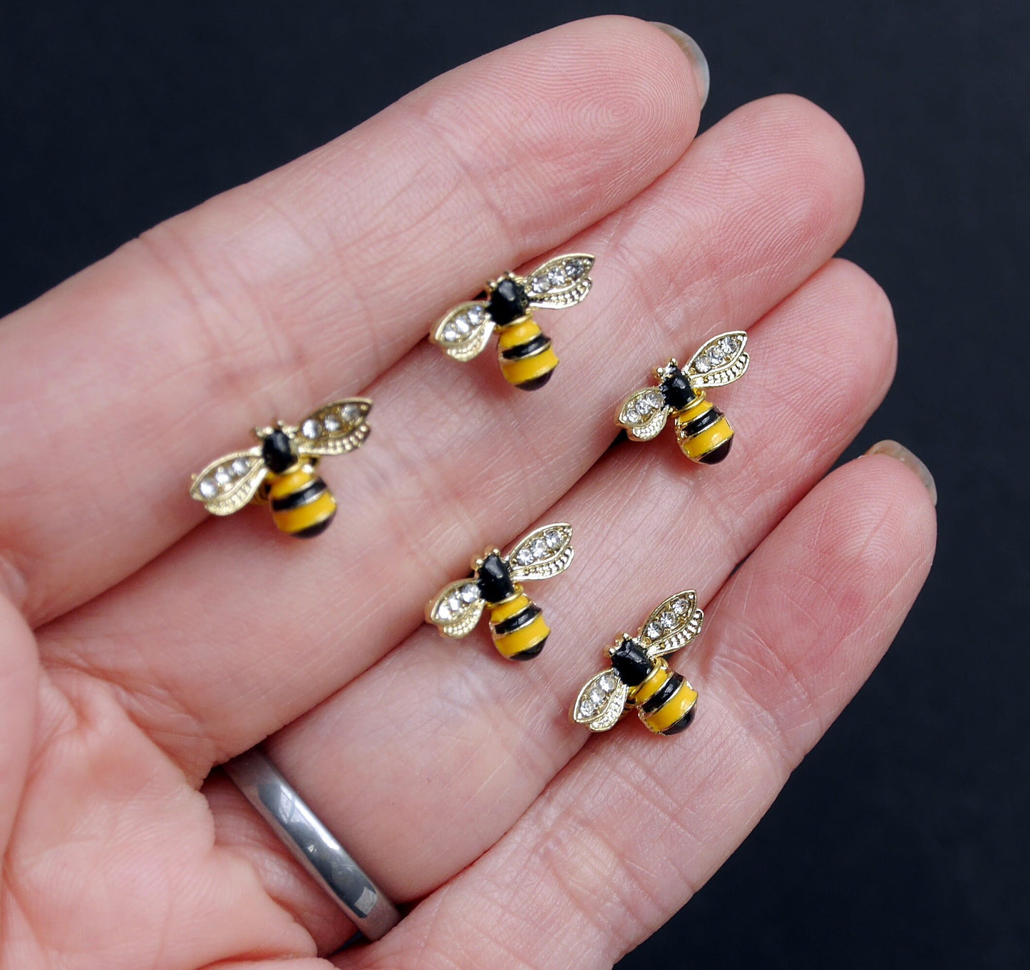 Beautiful Diamante Bee Hair Pins, Mini Bumble Bee Hair Grips, a lovely addition to your hive of hair.