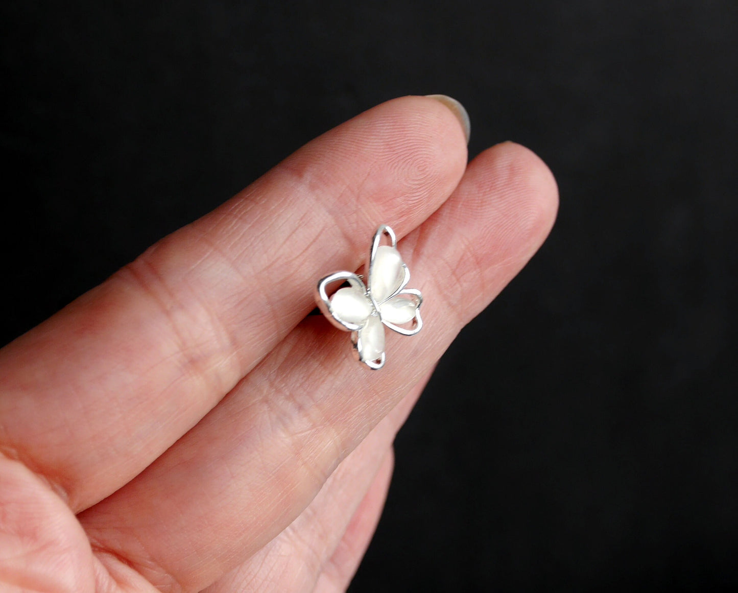 Mini White Pink or Green Butterfly Hair Pins (Set of 5 Hair Pins)