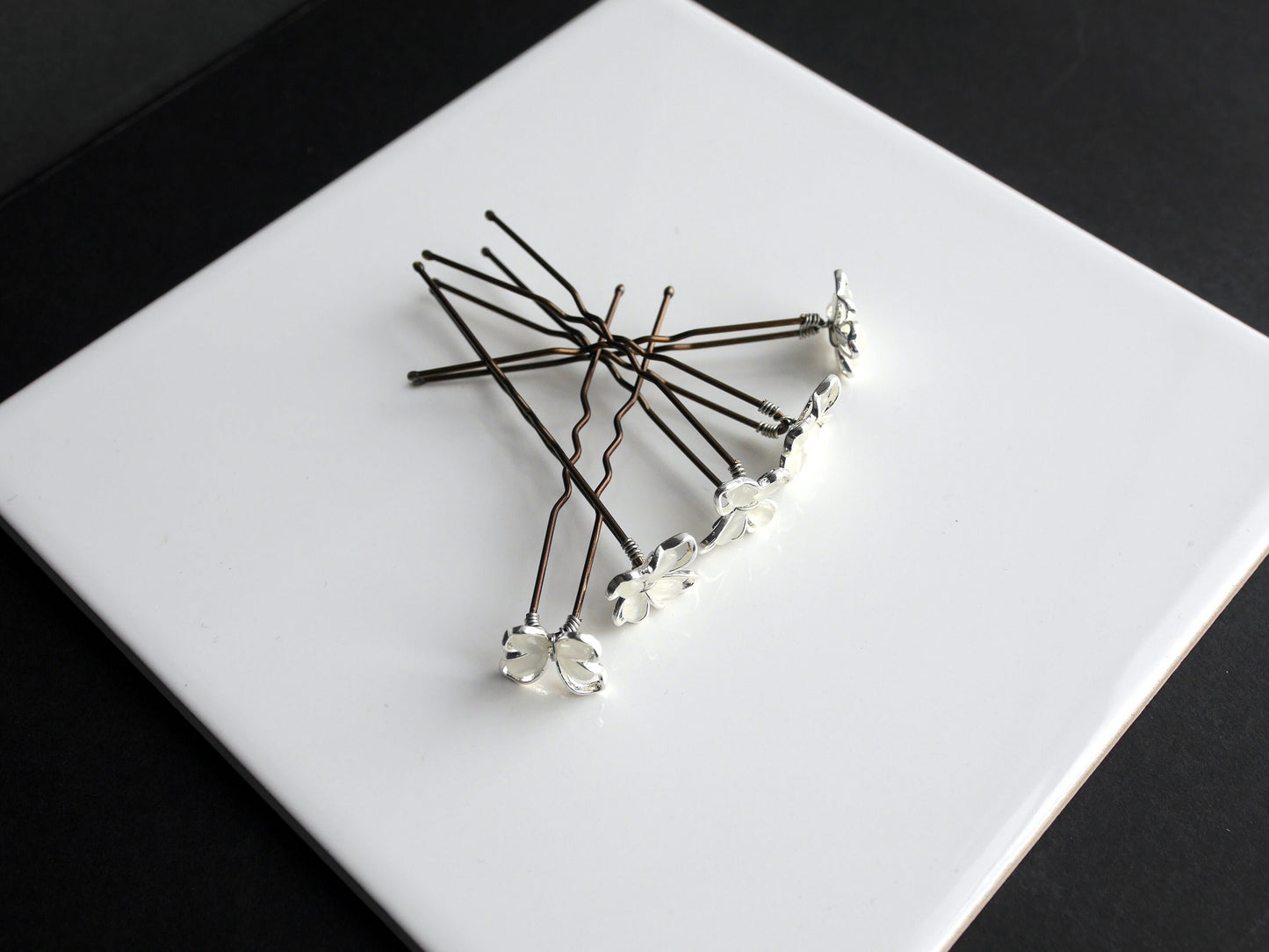 Mini White Pink or Green Butterfly Hair Pins (Set of 5 Hair Pins)