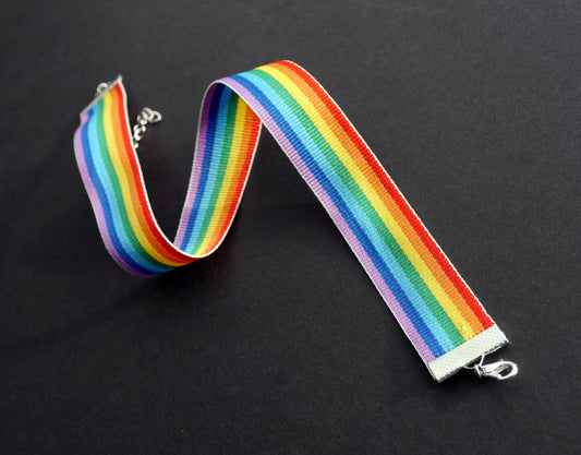 Pride Rainbow Stripe Coloured Choker Necklace
