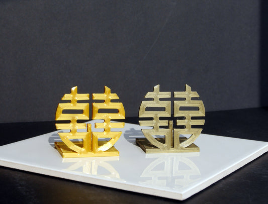 Large Circular Chinese Asian Double Happiness Symbol Place Card Stands