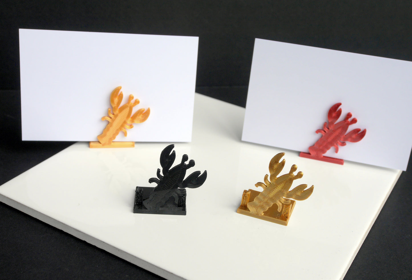 Beach Themed Crustacean Lobster Shaped Name Display Card Stands