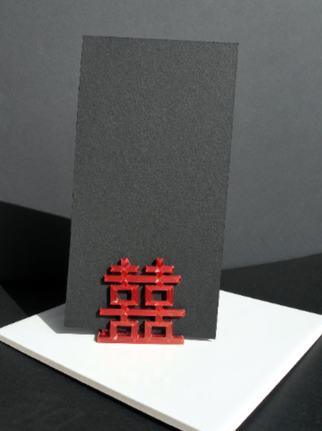 Large Chinese Asian Double Happiness Symbol Shaped Name Card Stands