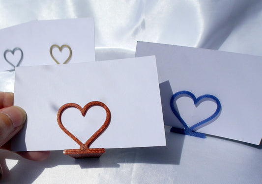 Glitter Heart Shaped Name Card Place Holders