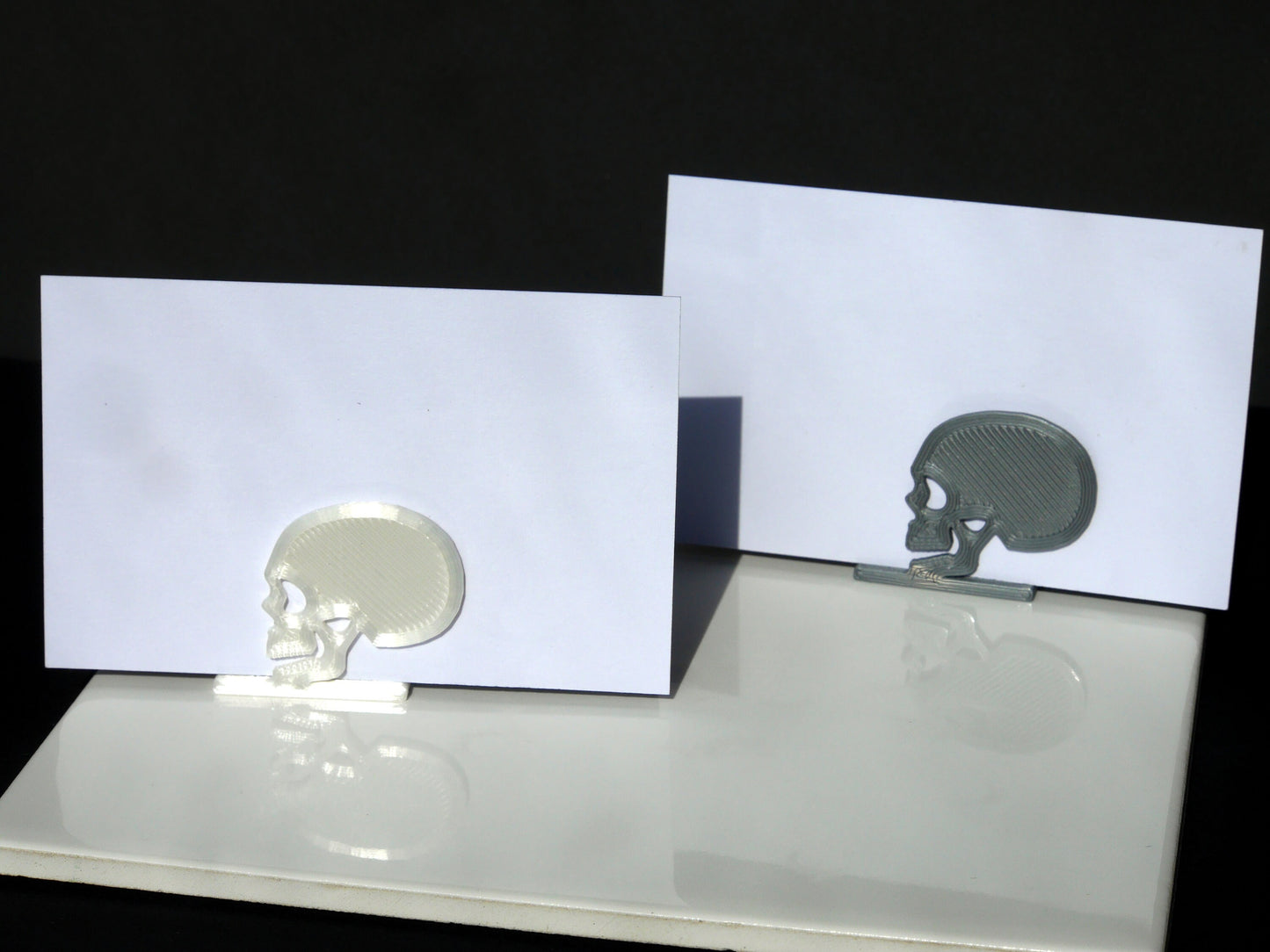 Gothic Wedding Black Skull Shaped Place Name Card Holders