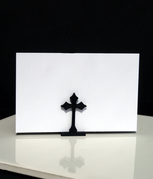 Ornate Cross Shaped Wedding Name Stand Card Holders