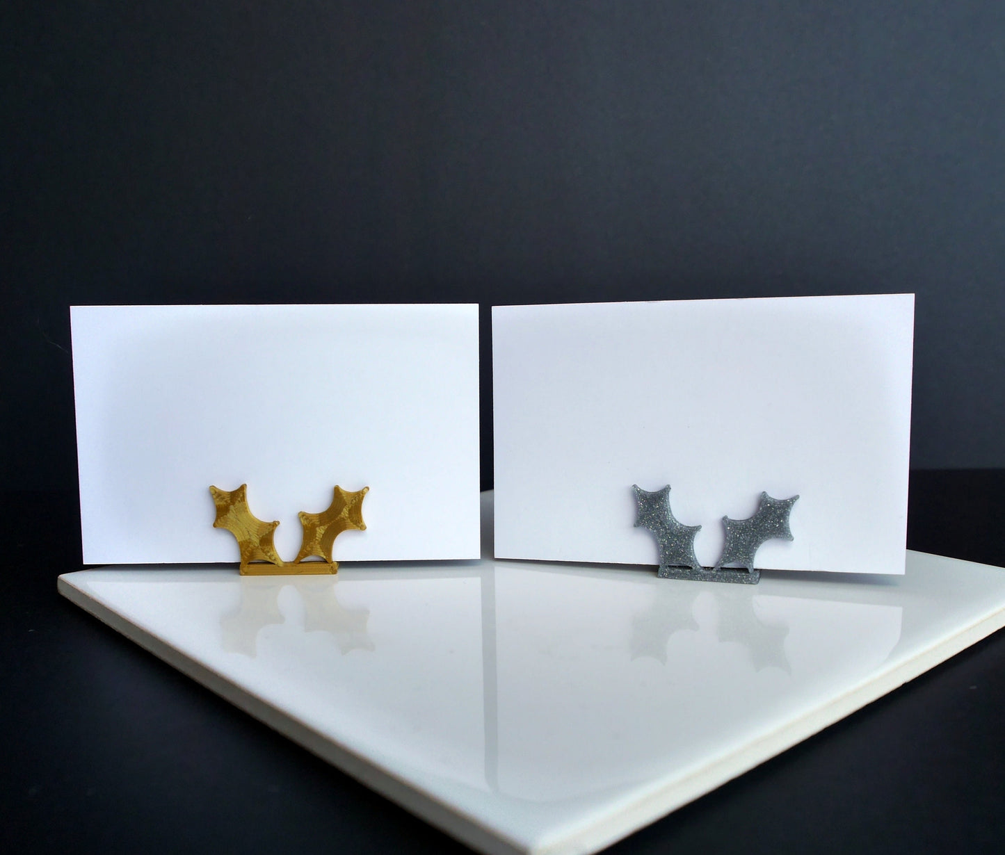 Christmas Party Wedding Holly Shaped Festive Name Card Holders