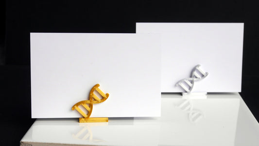 Double Helix Science Themed Wedding Party Name Stands