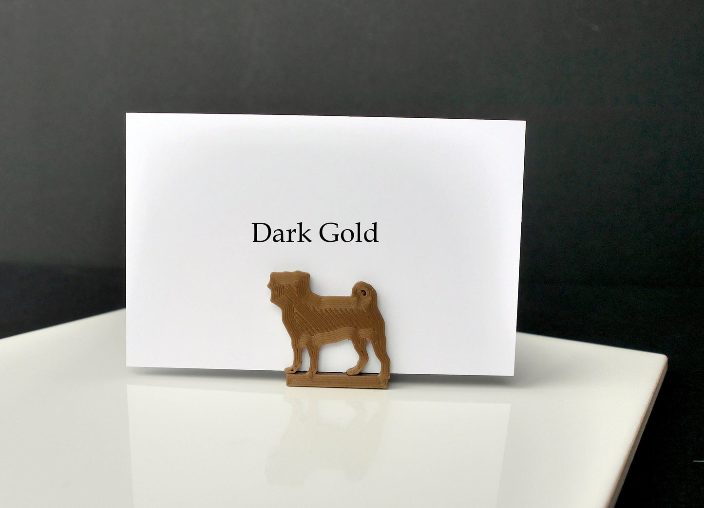 Pug Pet Dog Shaped Wedding Name Escort Card Stands