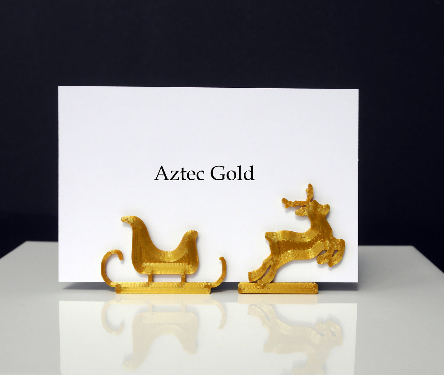 Christmas Theme Reindeer and Sleigh Shaped Escort Card Holders