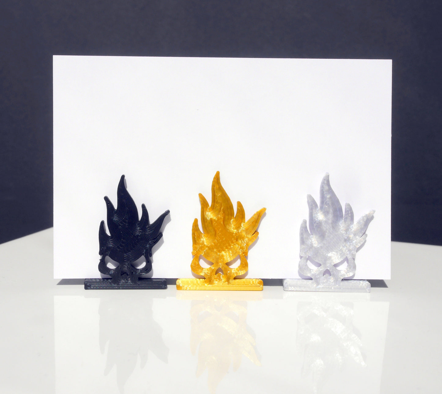 Flaming Skull Shaped Place Card Name Holders