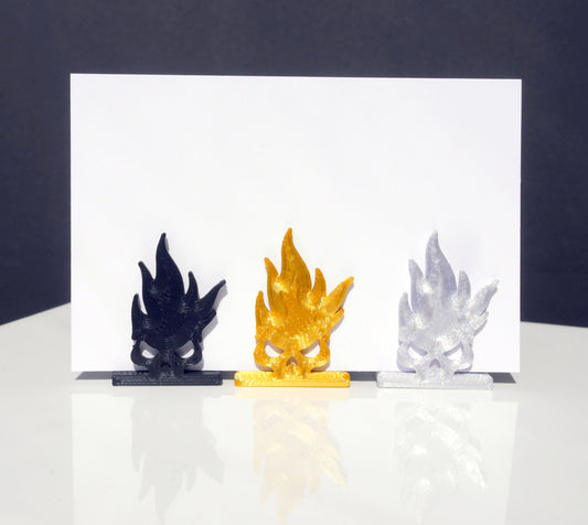 Flaming Skull Shaped Place Card Name Holders