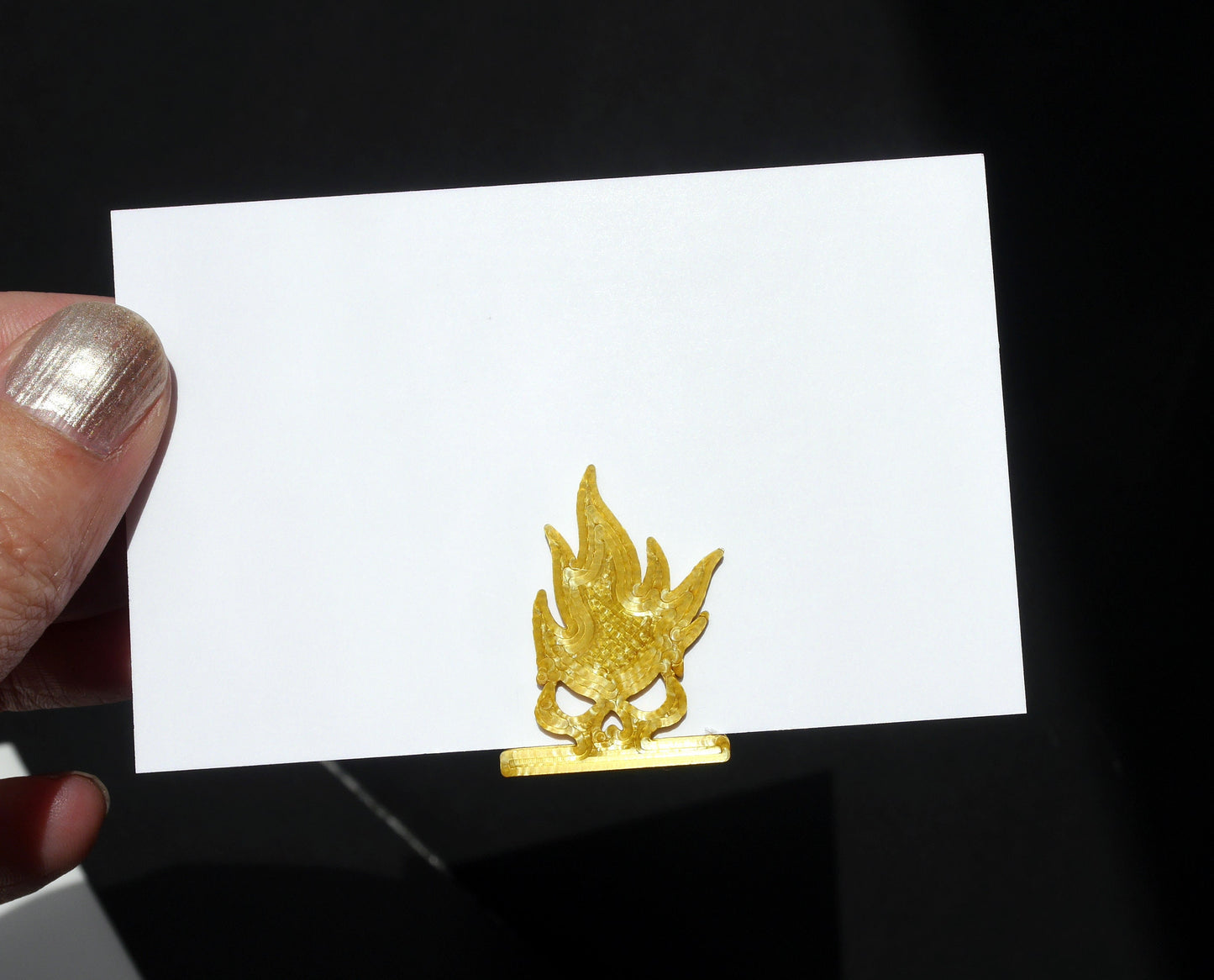 Flaming Skull Shaped Place Card Name Holders