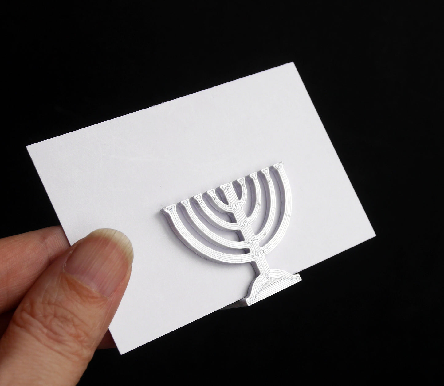 Nine Branched Menorah Shaped Gold Name Card Stands