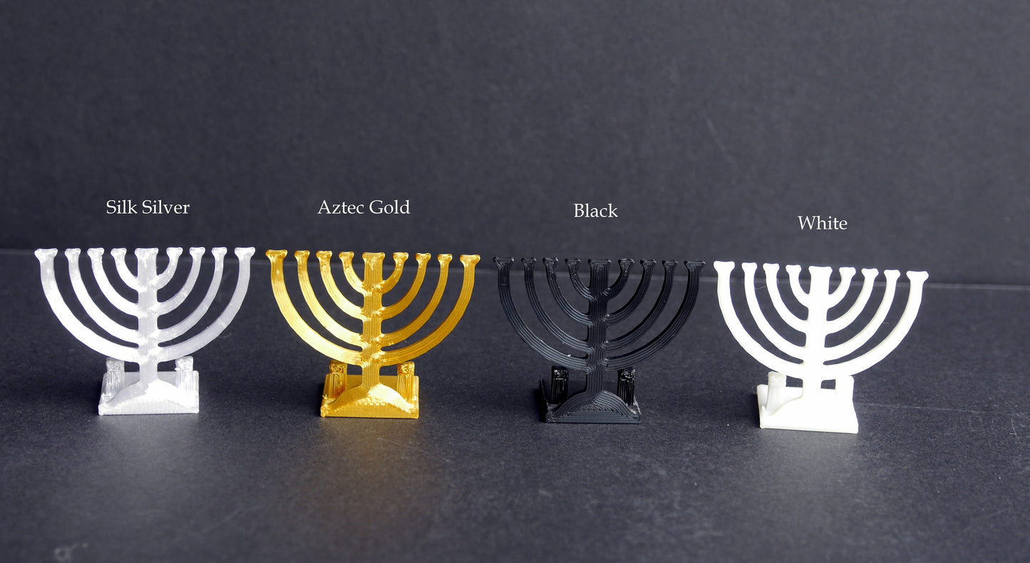 Nine Branched Menorah Shaped Gold Name Card Stands
