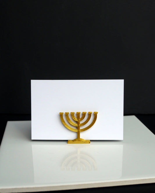 Hanukkah Symbol Seven Branched Menorah Name Card Stands