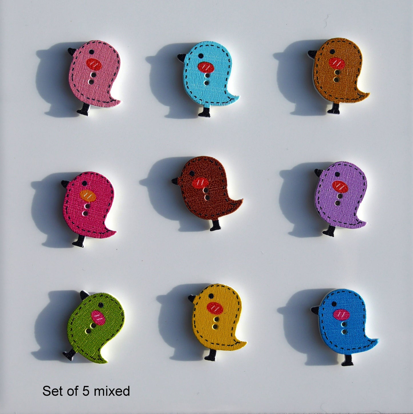 Chick Shaped Colourful Wooden Fridge Magnets (Set of 5 Magnets)