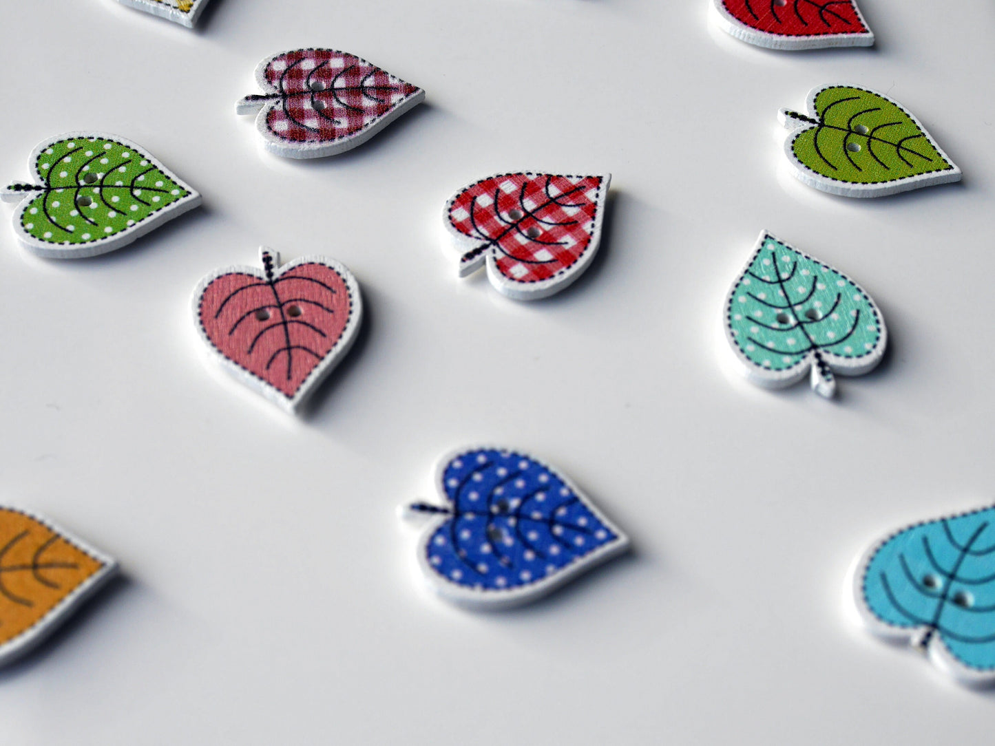 Colourful Tree Leaf Shaped Fridge Magnets - Set of 5 Magnets