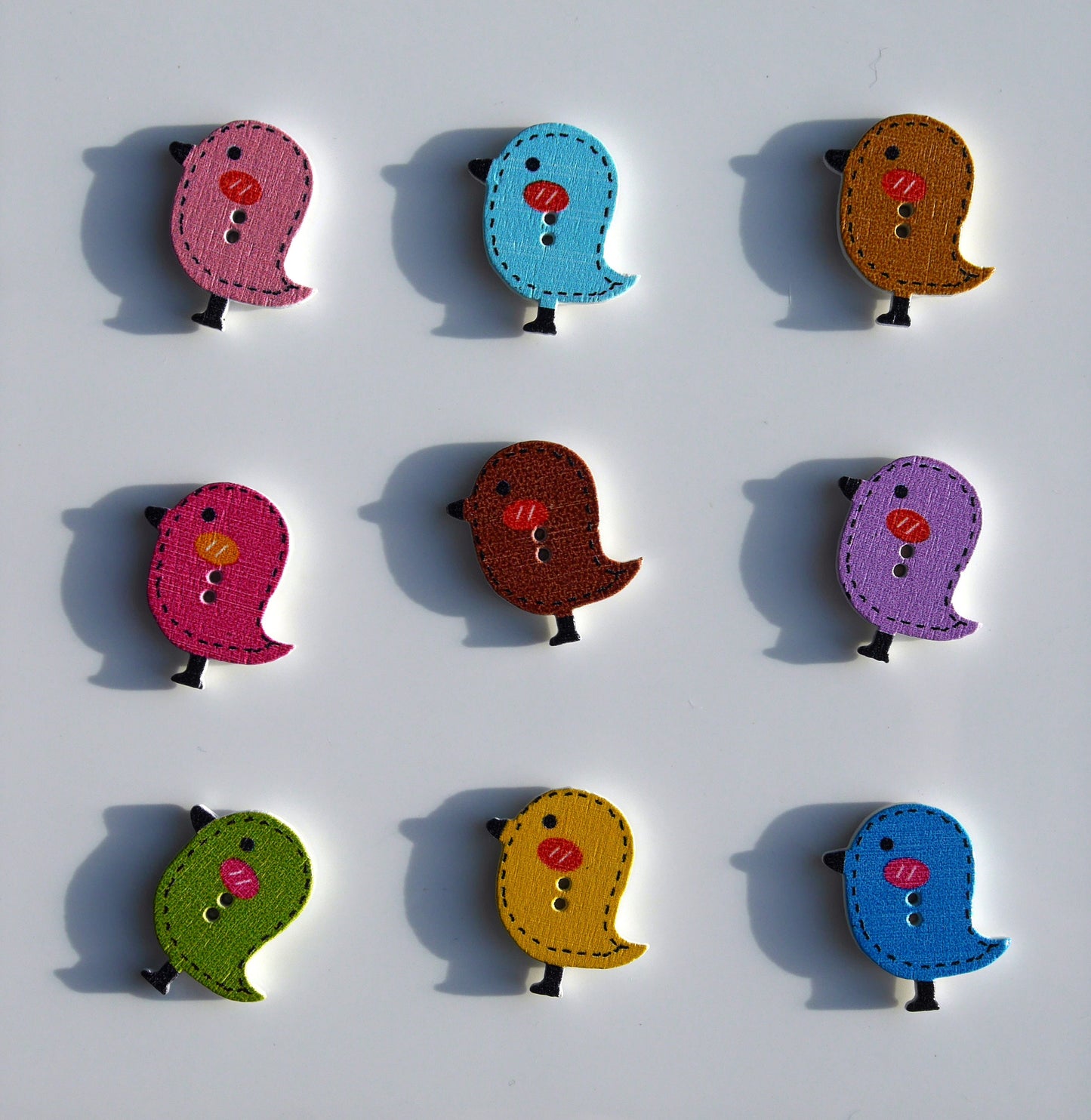 Chick Shaped Colourful Wooden Fridge Magnets (Set of 5 Magnets)