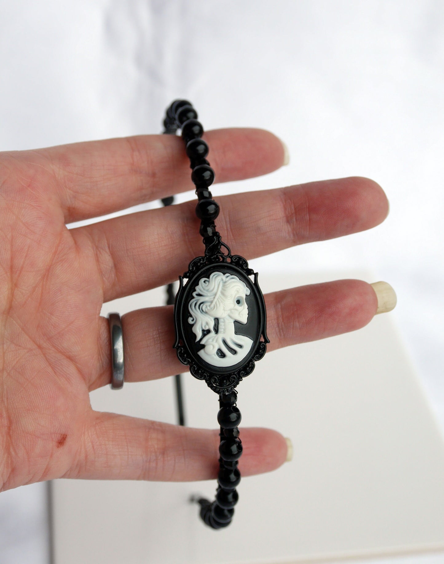 Black Skull Prom Wedding Tiara Hair Accessory