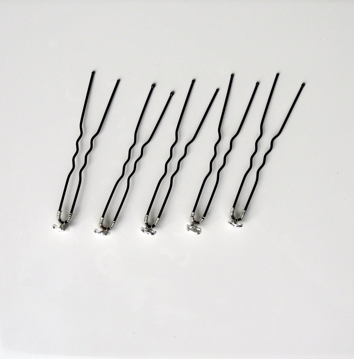 Mini Silver or Gold Skull Shaped Hair Pins (Set of 5)