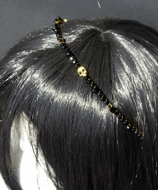 Black and Gold Skull Wedding Prom Hair Band Hair Accessory