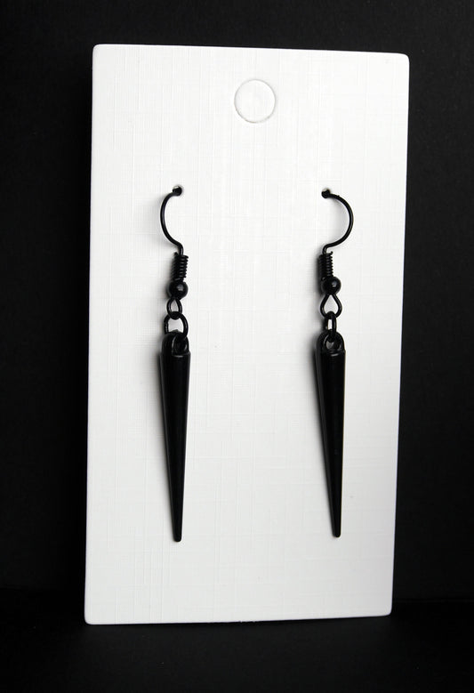 Black Gold Silver or Bronze Spike Earrings