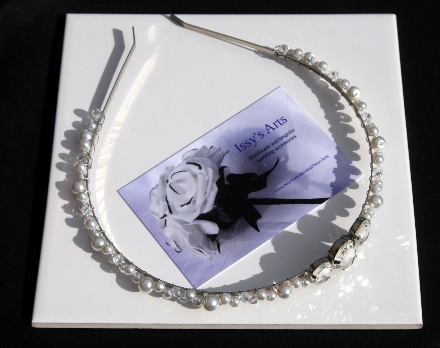 White Pearl Bridal Prom Hair Piece