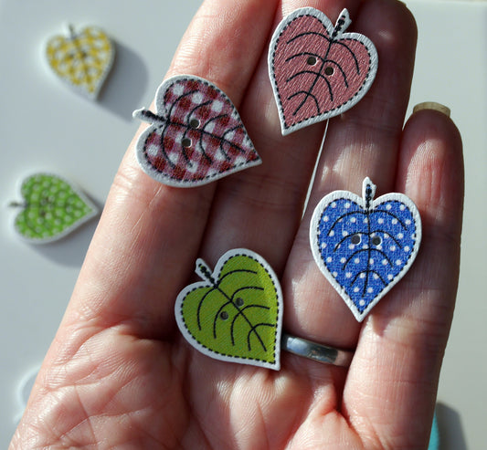 Colourful Tree Leaf Shaped Fridge Magnets - Set of 5 Magnets