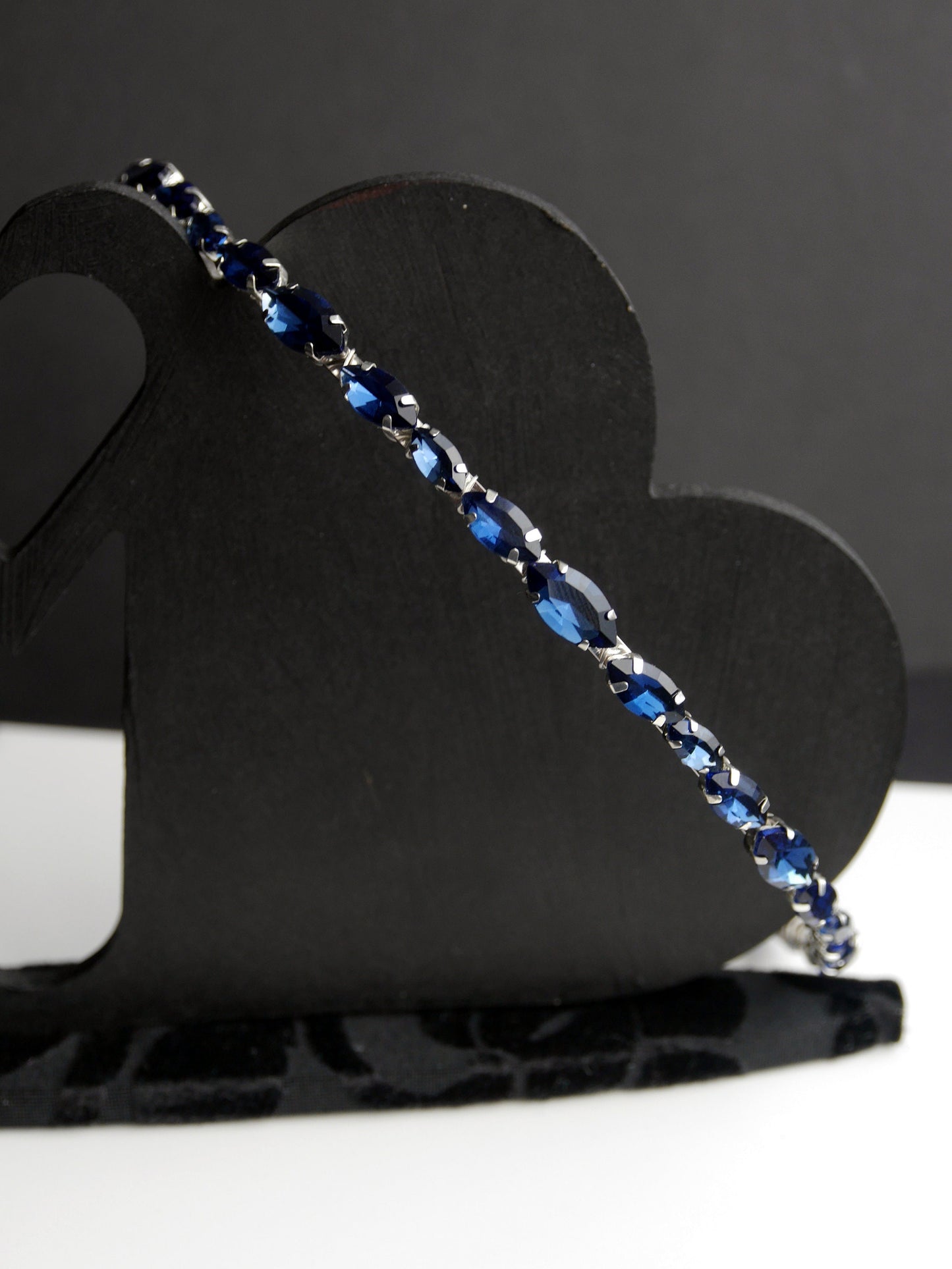 Navy Blue Rhinestone Tiara Hair Accessory